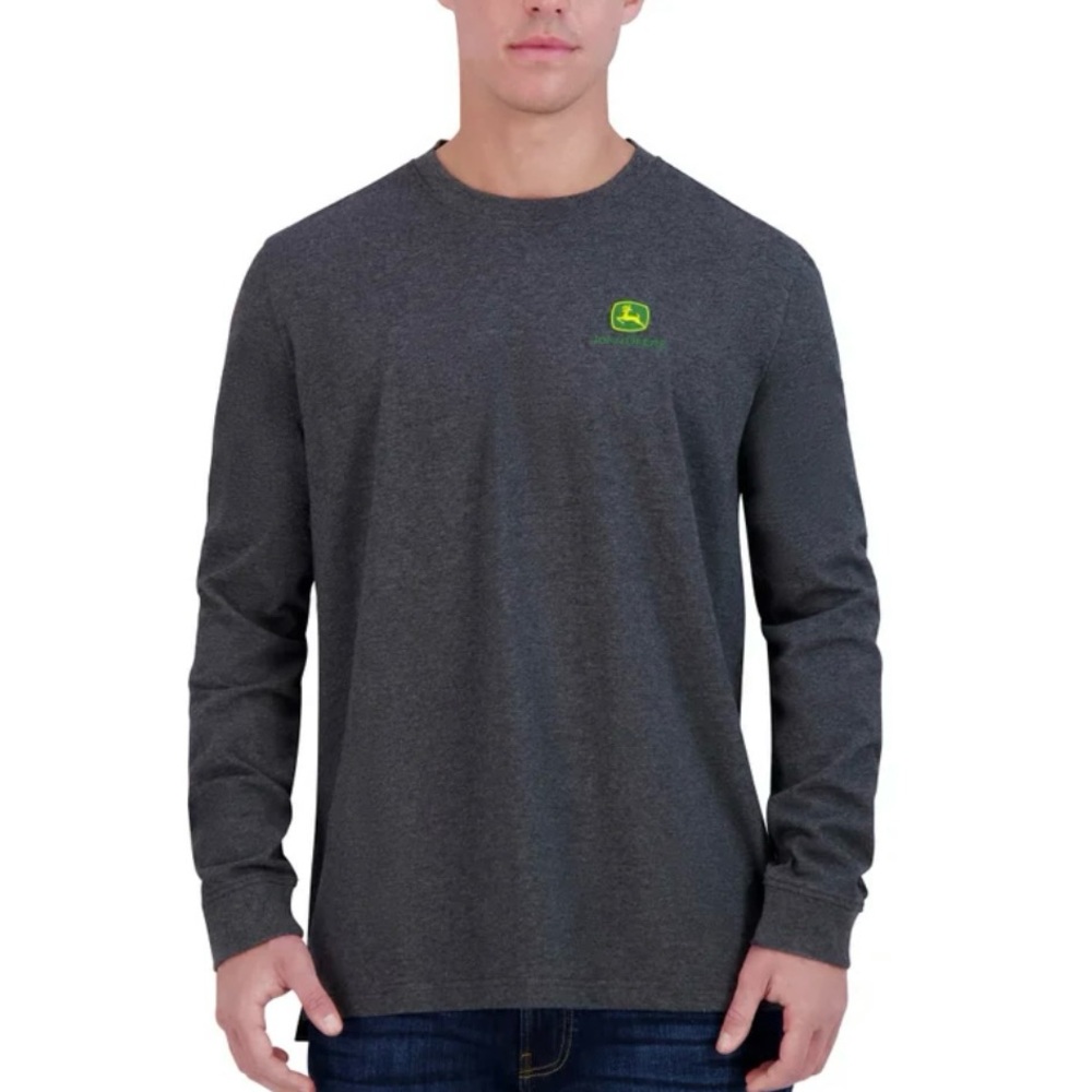 *NEW SEALED BAG* John Deere Men's Charcoal Long Sleeve Tee size M